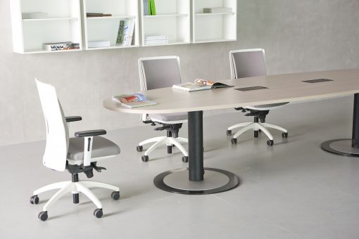 aménagement salle de réunion - Table arrondie de réunion ou de travail collaboratif - osmoz mobilier & aménagement de bureau